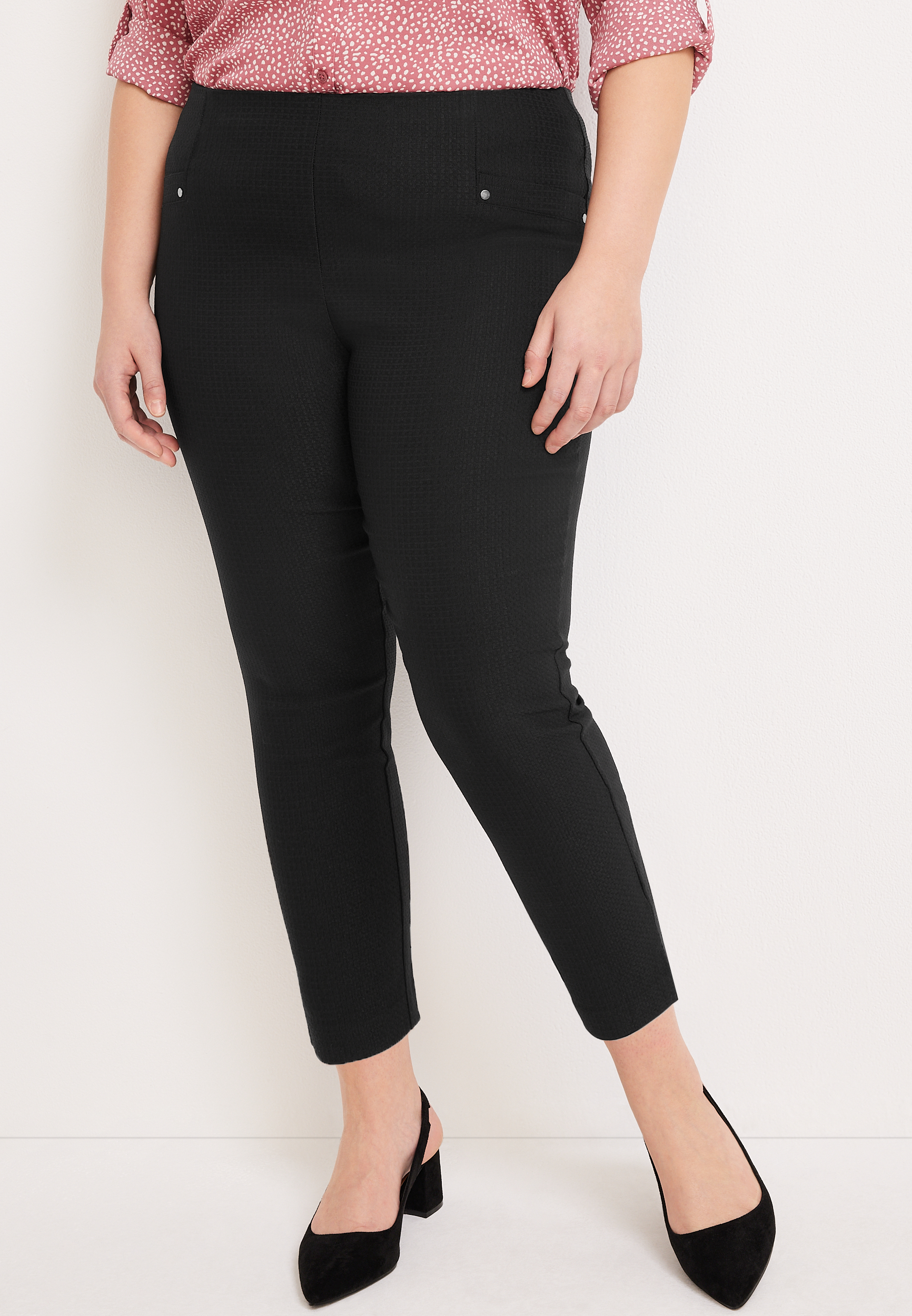 Plus Size Bengaline Textured Cropped Dress Pant, C106, large