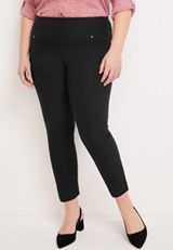 Plus Size Bengaline Textured Cropped Dress Pant, C106, small