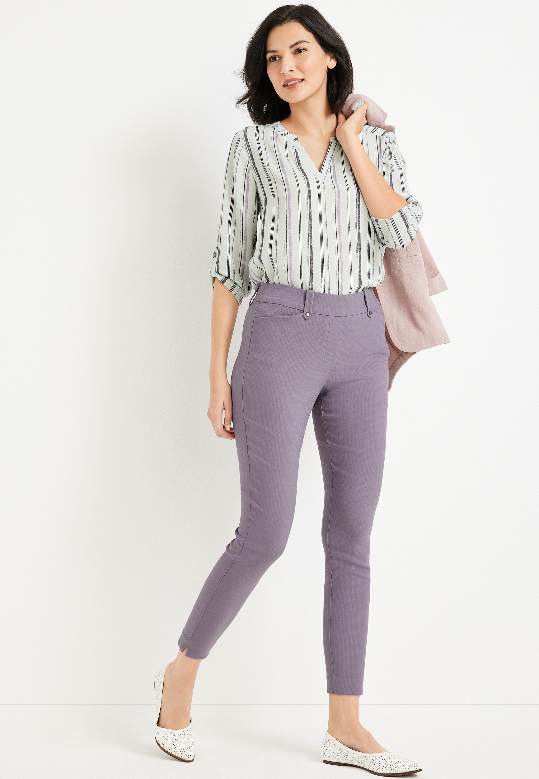 Bengaline Textured Mid Rise Dress Pant, C1121, large