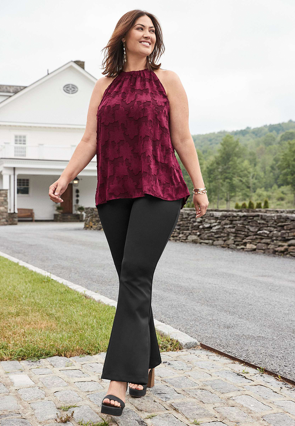 Plus Size Everflex&trade; Flare Pull On Ponte Pant, C106, large