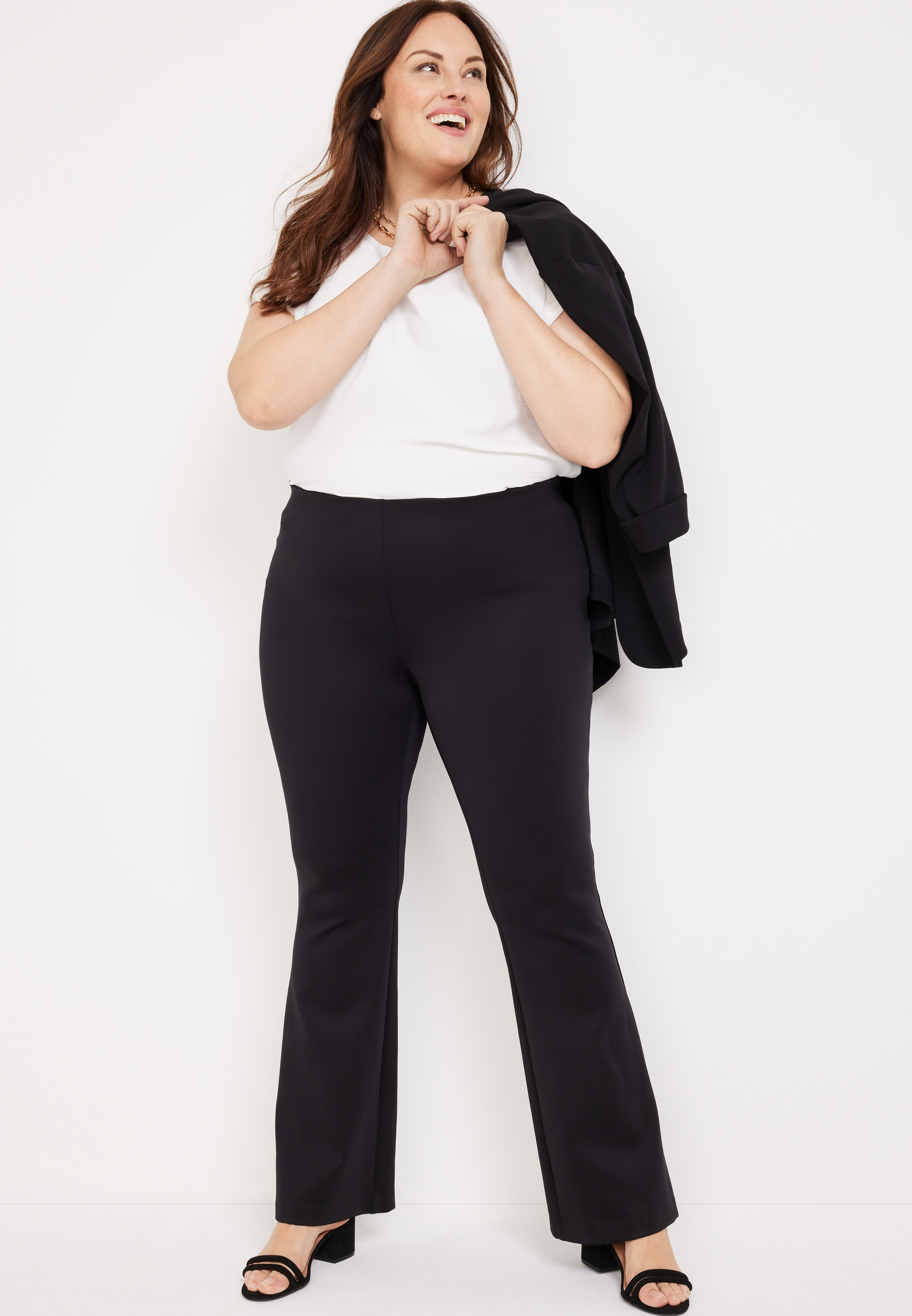 Plus Size Everflex&trade; Flare Pull On Ponte Pant, C106, large