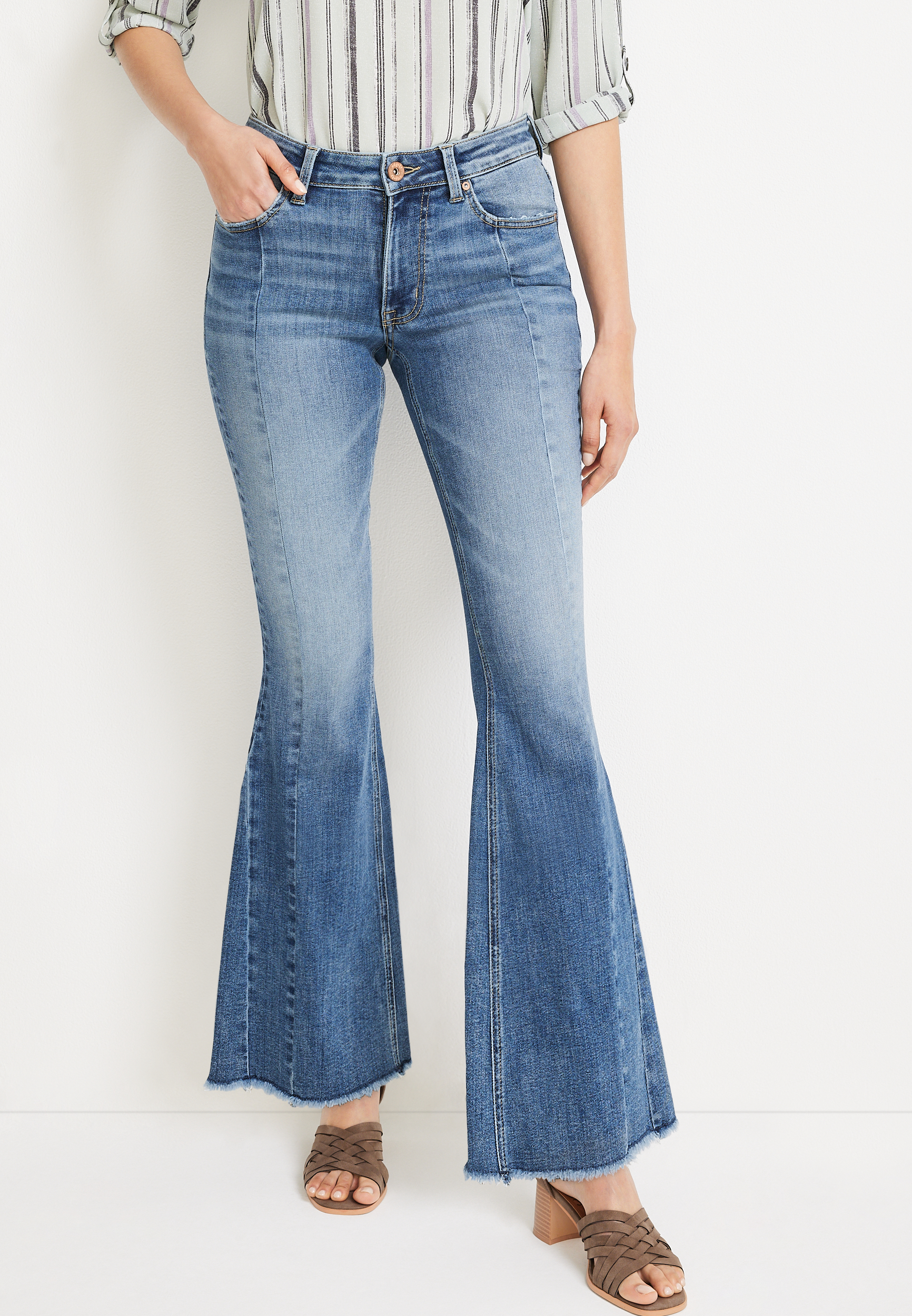 edgely™ Flare Front Seam High Rise Jean | maurices