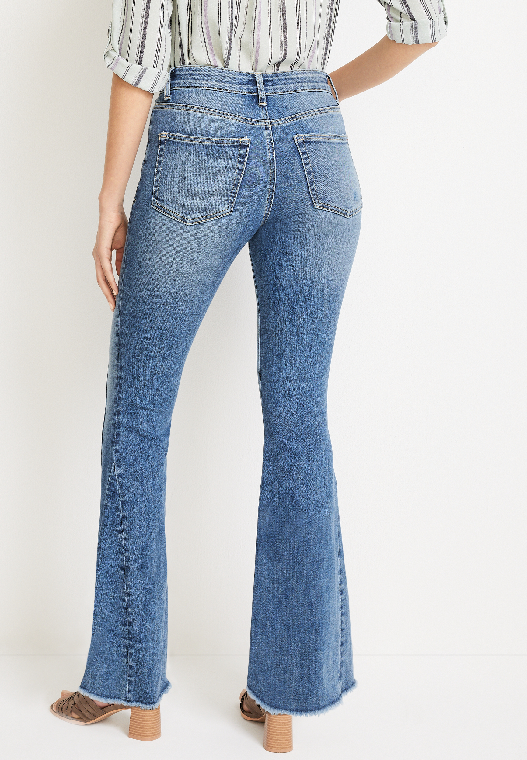 edgely&trade; Flare Front Seam High Rise Jean, C3337, large