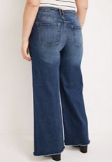 Plus Size m jeans by maurices&trade; Wide Leg High Rise Frayed Hem Jean, C258, small