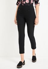 Bengaline Textured Cropped Dress Pant, BLACK, small