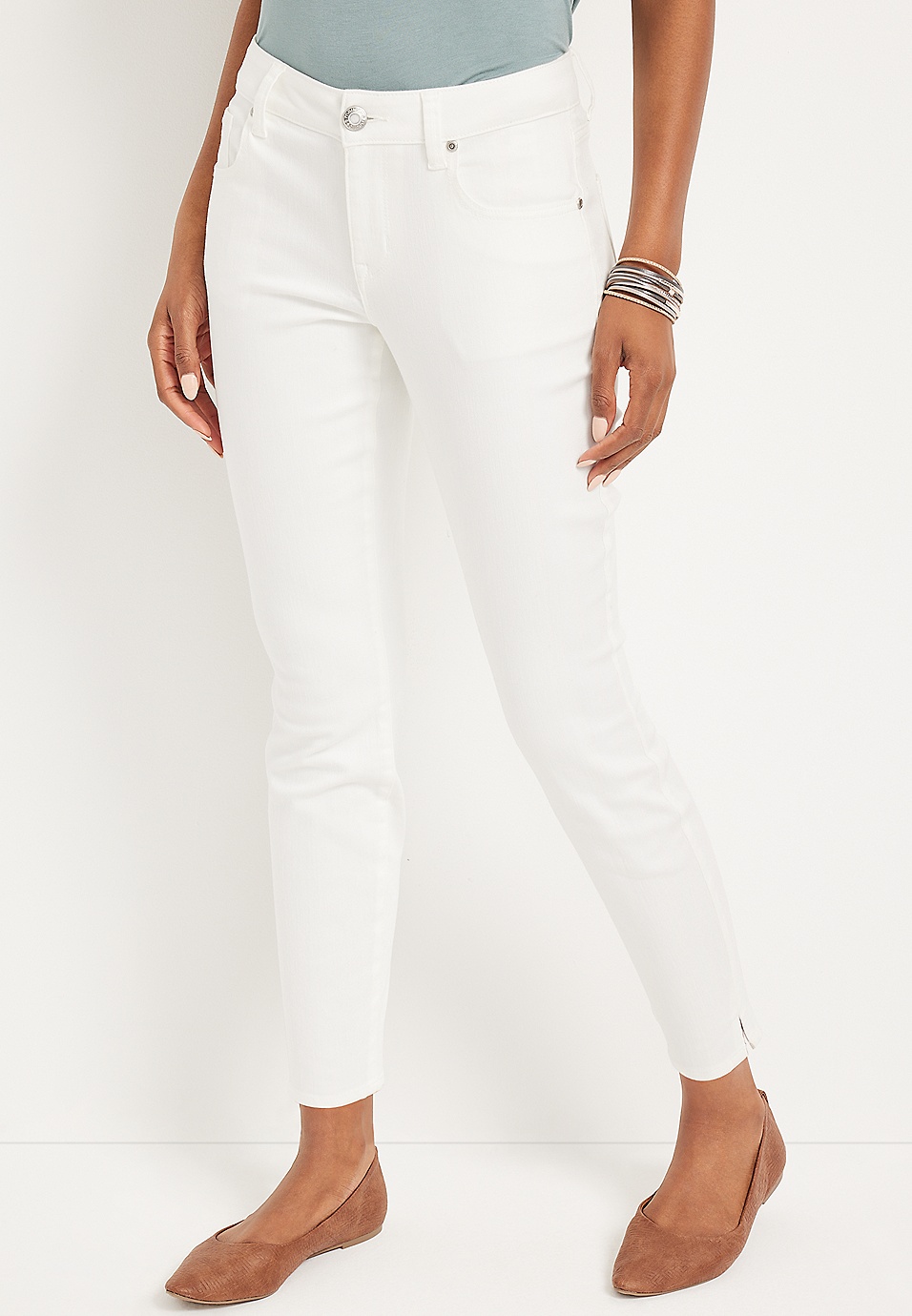 m jeans by maurices™ Skinny Mid Rise Side Slit Ankle Jegging | maurices