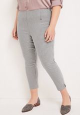 Plus Size Bengaline Striped Cropped Dress Pant, C1755, small