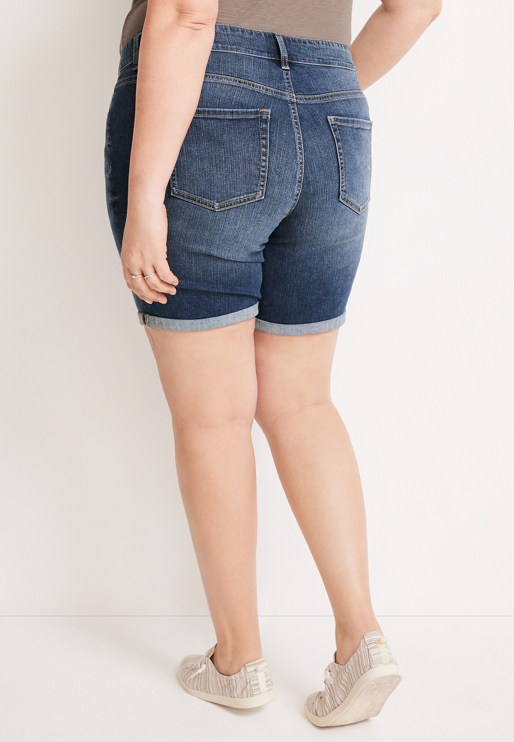Plus Size m jeans by maurices&trade; Classic Mid Rise 8in Bermuda Short, C258, large