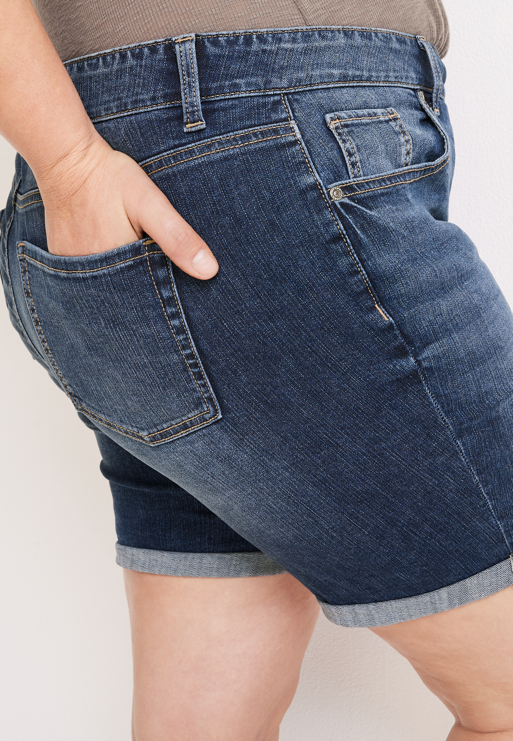 Plus Size m jeans by maurices&trade; Classic Mid Rise 8in Bermuda Short, C258, large