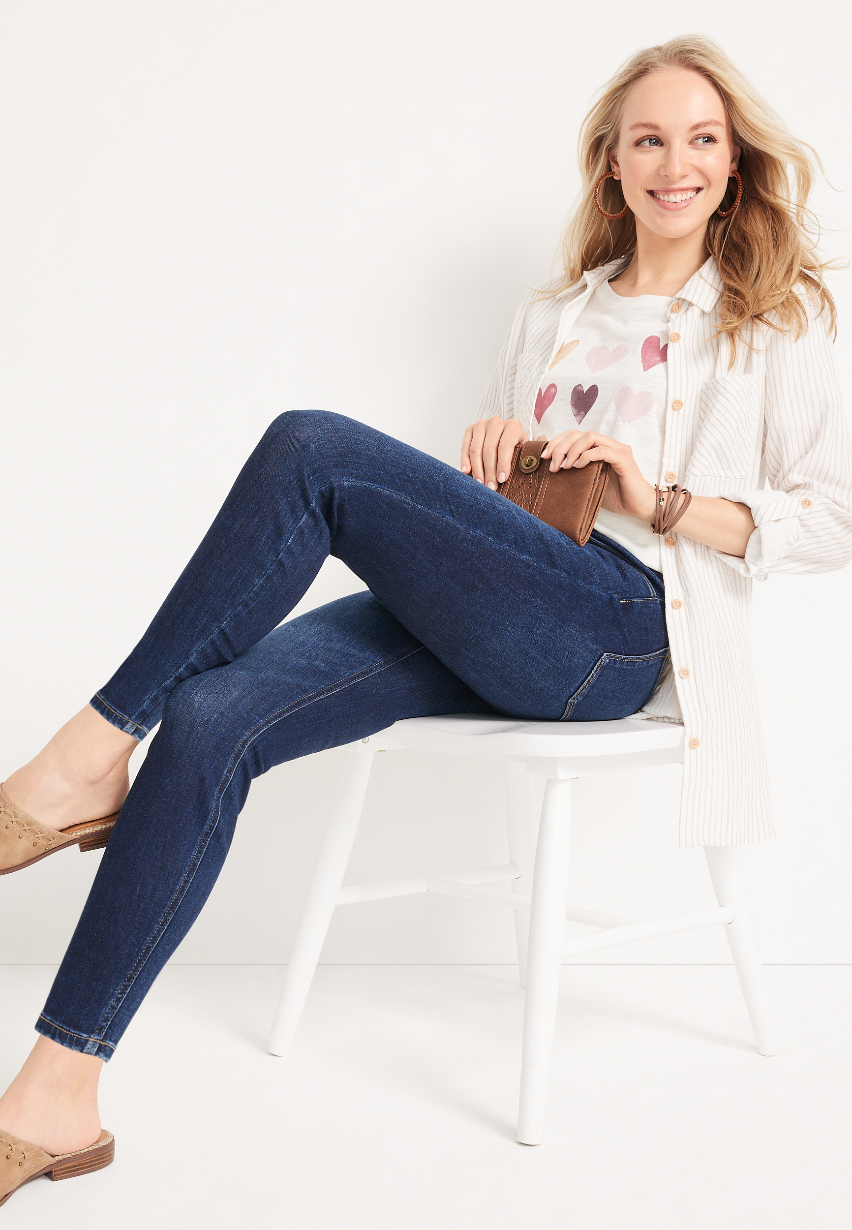 m jeans by maurices&trade; Cool Comfort Pull On High Rise Ankle Jegging, DARK SANDBLAST, large