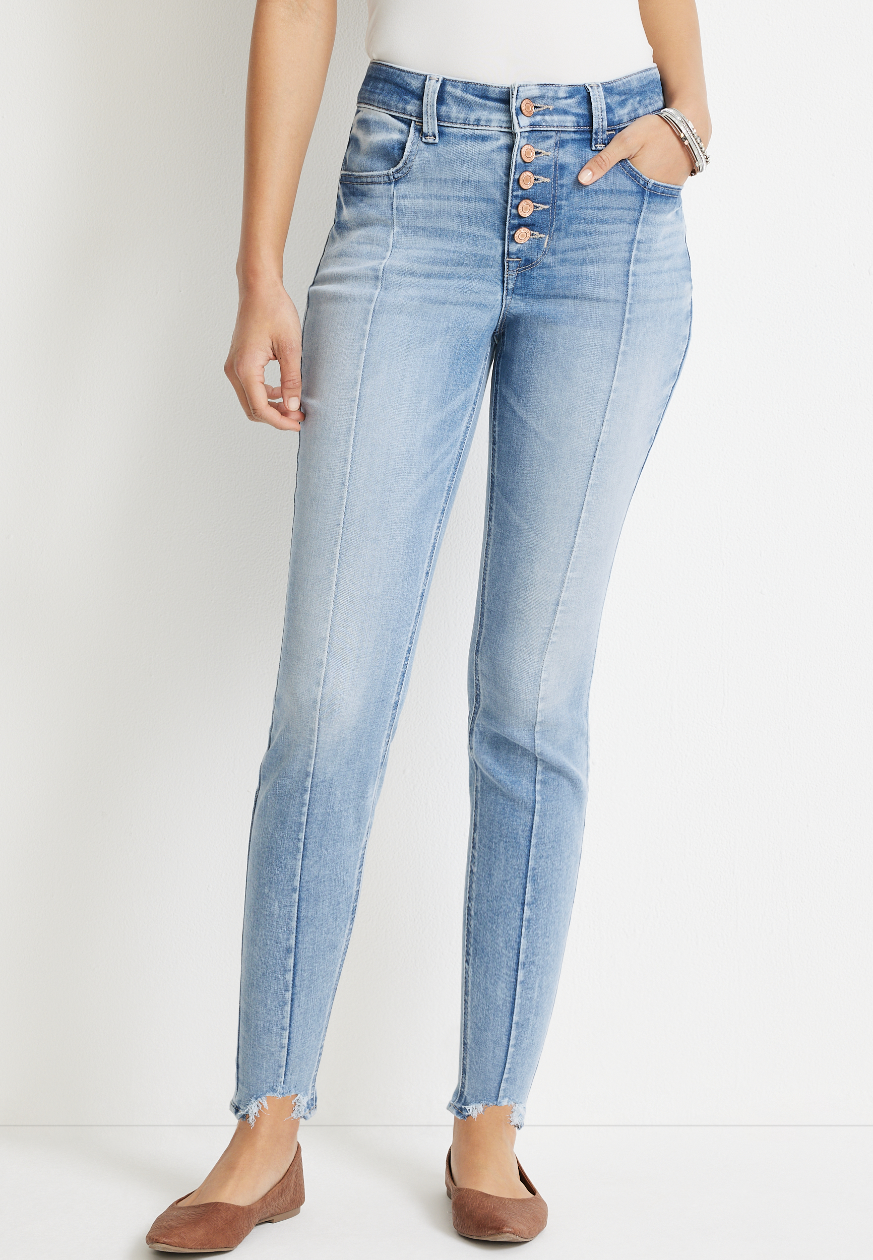 m jeans by maurices™ Cool Comfort High Rise Button Fly Jegging | maurices