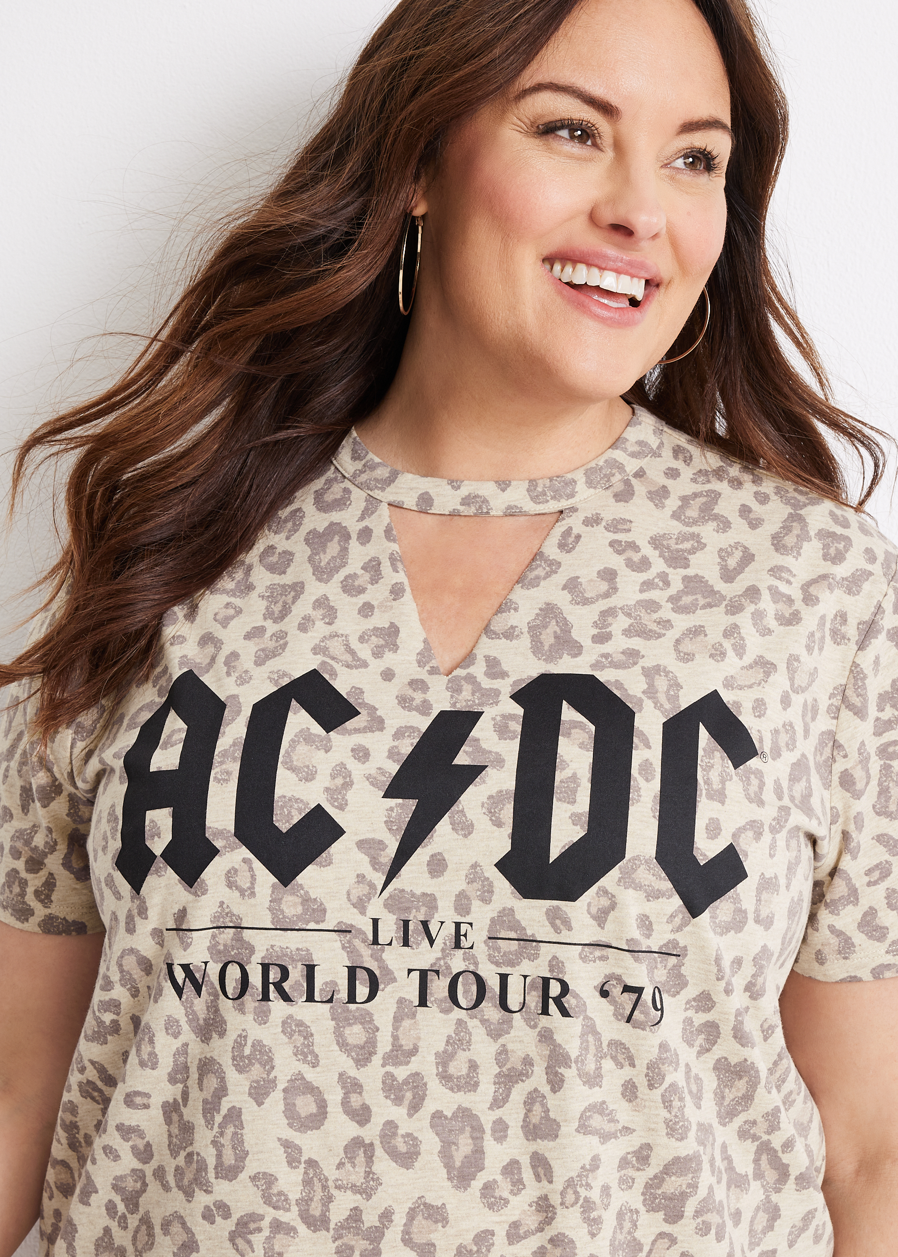 Plus Size ACDC Leopard Graphic Tee | maurices