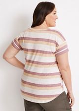 Plus Size 24/7 Dawson Striped Drop Shoulder Tee, C1524, small
