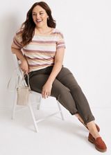 Plus Size 24/7 Dawson Striped Drop Shoulder Tee, C1524, small