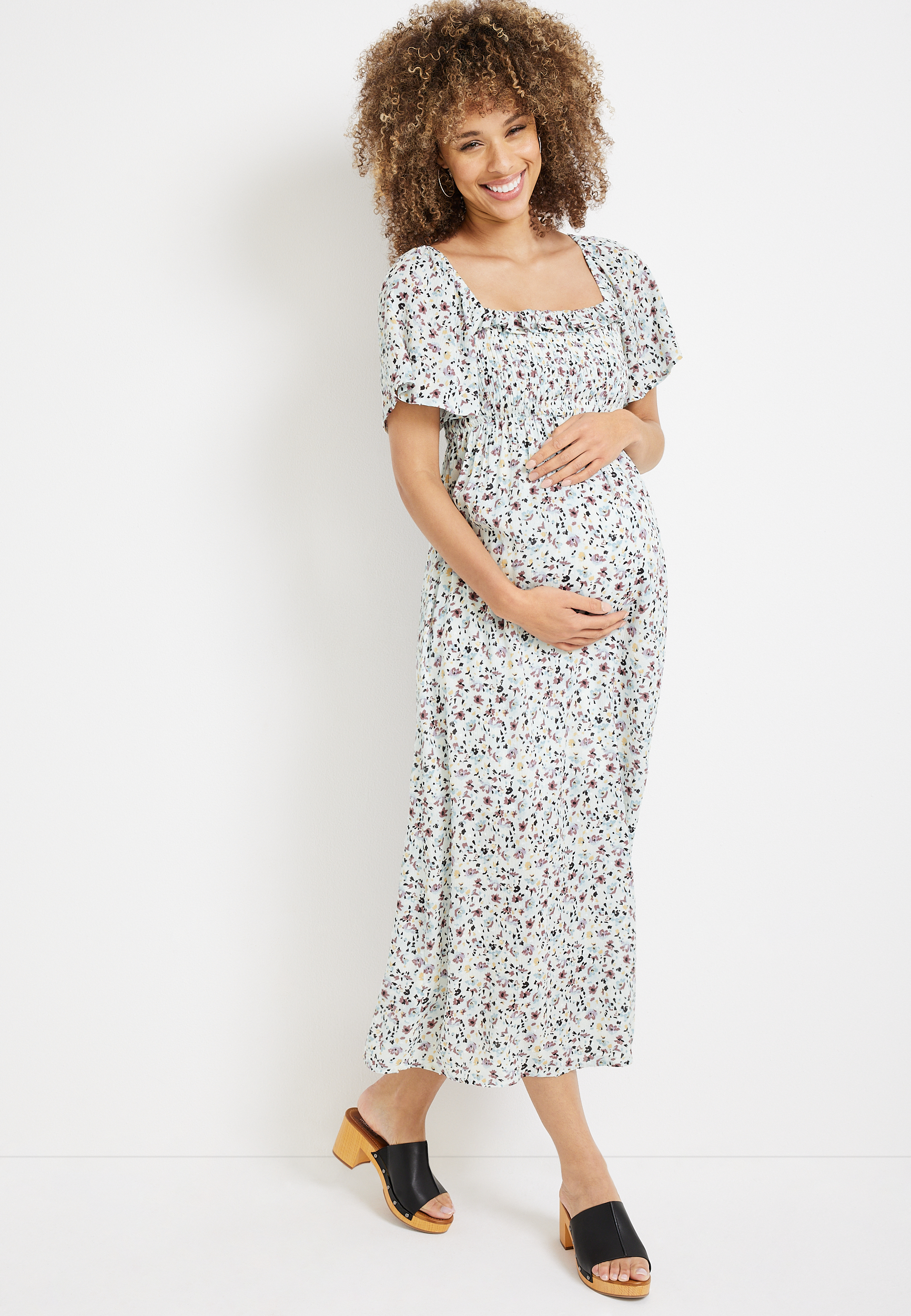 Floral Maternity Maxi Dress | maurices