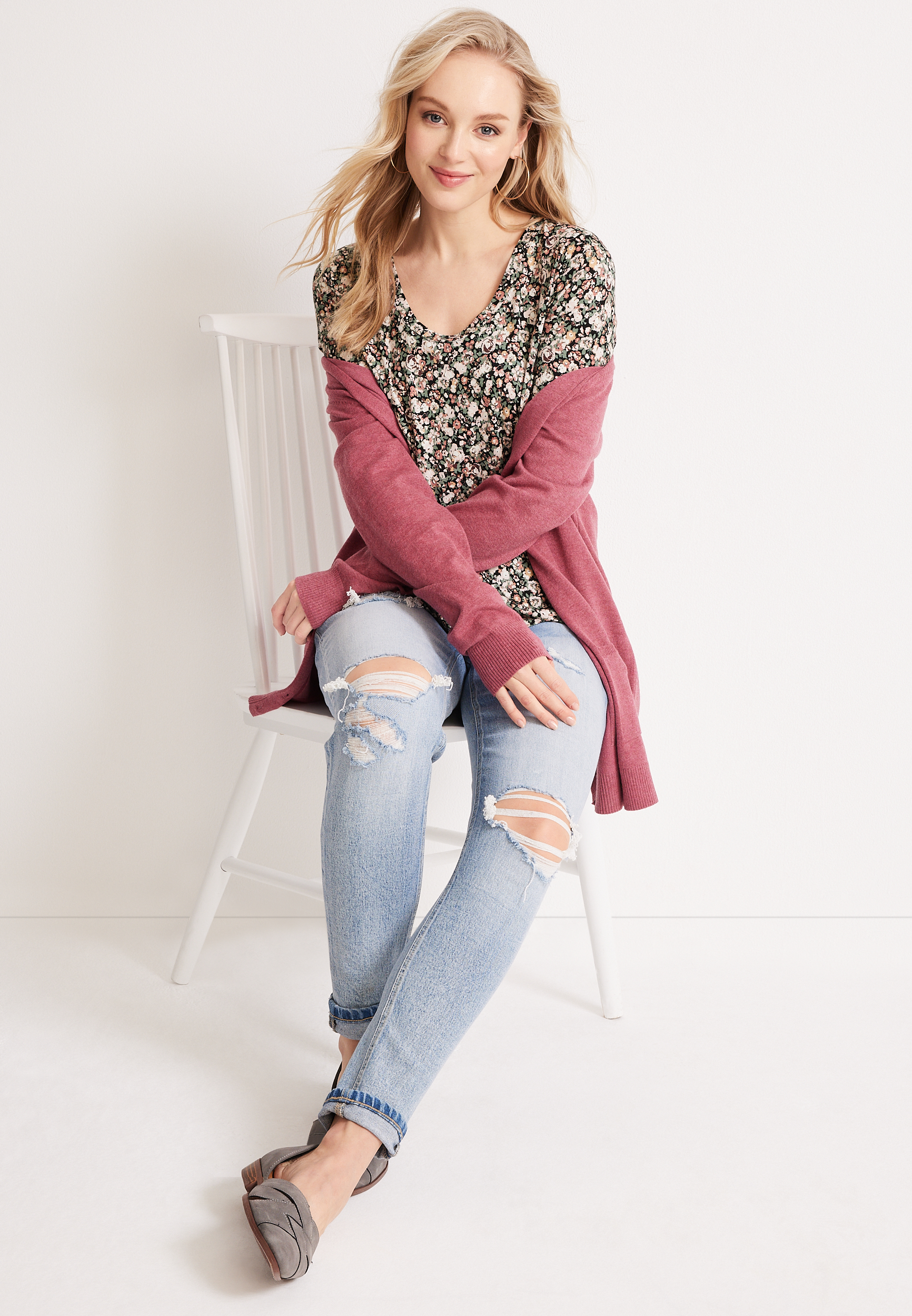 24/7 Olivia Floral Tunic Tee, C1756, large