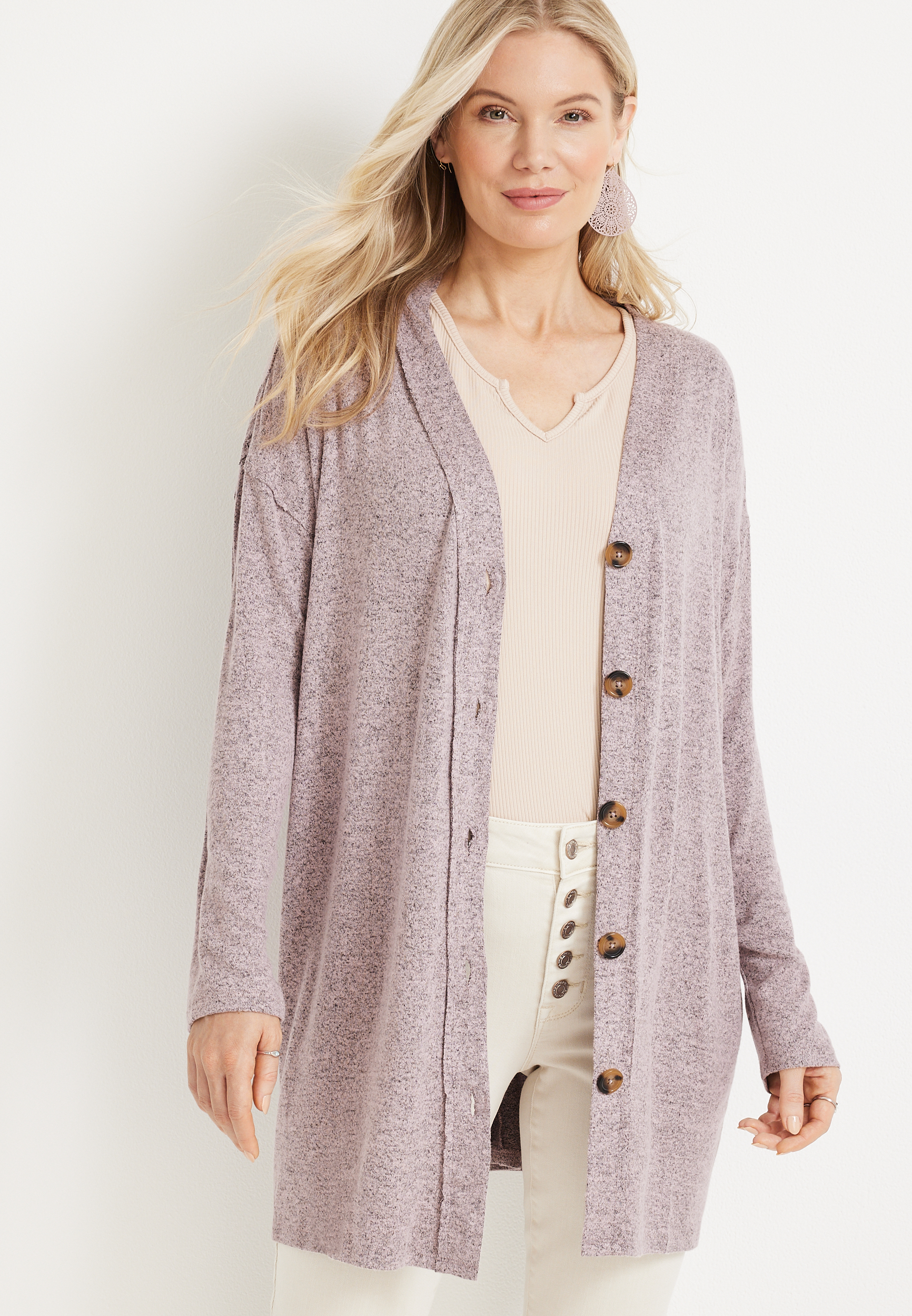 Solid Button Cardigan | maurices