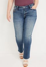 Plus Size Vigoss&reg; Straight Heritage Mid Rise Red Stitched Pocket Jean, C3337, small