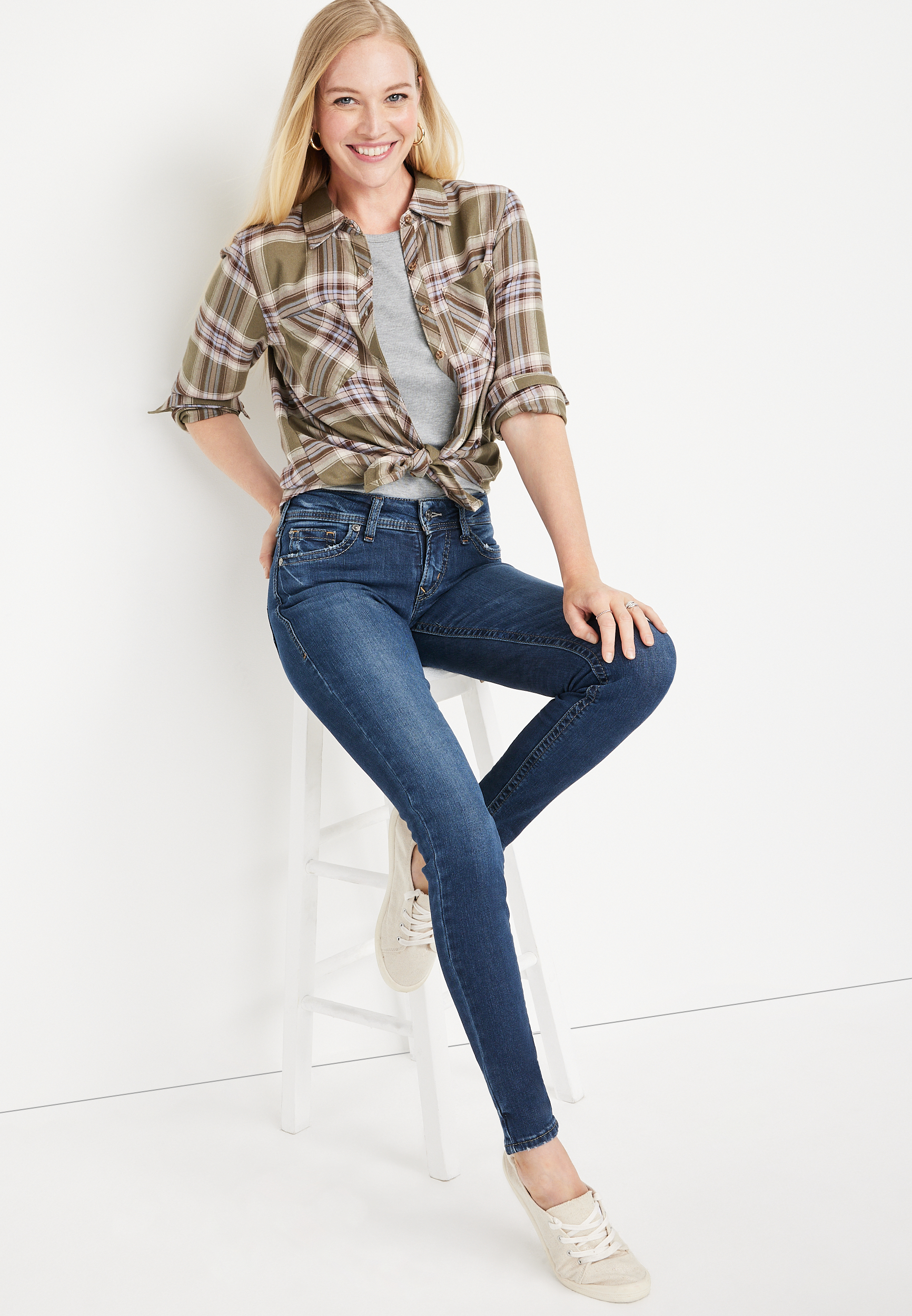 Silver Jeans Co.&reg; Suki Skinny Curvy Mid Rise Jean, C258, large