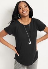 24/7 Dawson Drop Shoulder Tee, BLACK, small