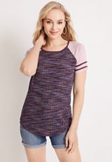 Varsity Spacedye Crew Neck Tee, C3221, small