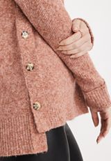 V Neck Side Button Sweater, , small