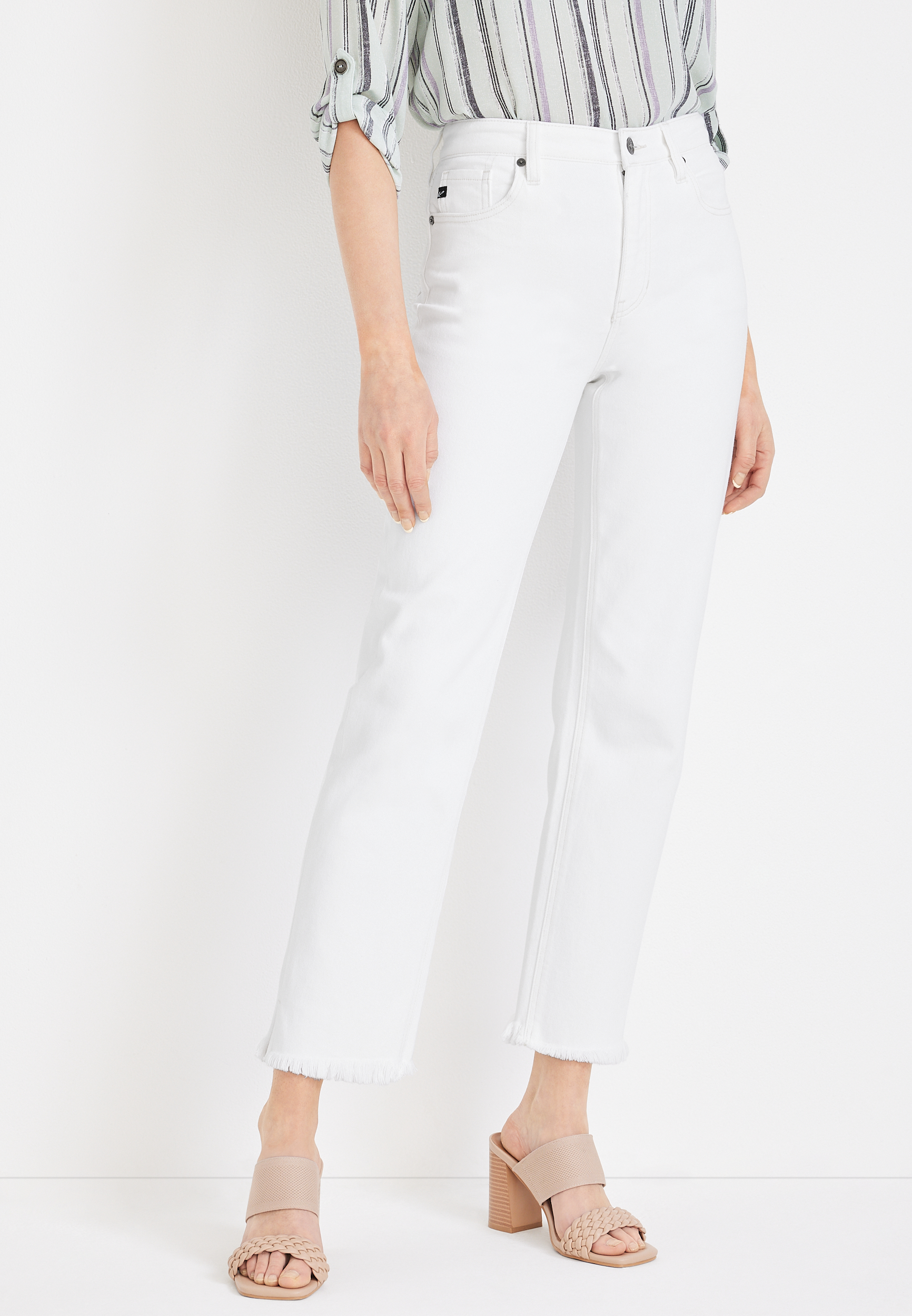 KanCan™ Straight High Rise White Jean | maurices