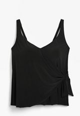 Dreamsuit&reg; Side Tie Tankini Top, BLACK, small