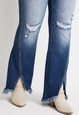 Plus Size KanCan&trade; Flare High Rise Slit Frayed Hem Jean, MEDIUM SANDBLAST, small