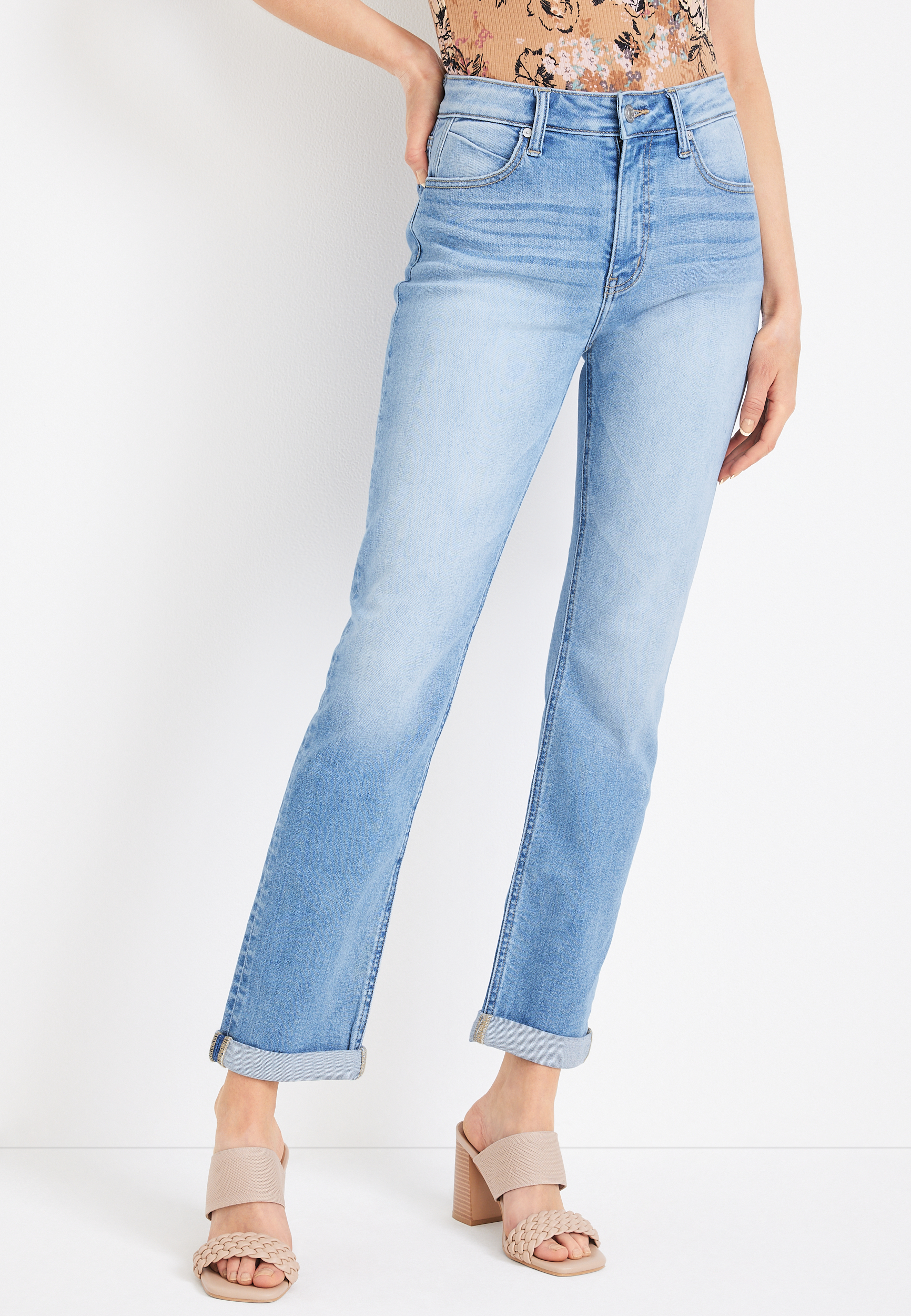 KanCan™ Ankle Slim Straight High Rise Cuffed Jean | maurices