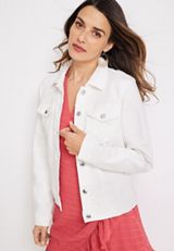 White Denim Jacket, WHITE, small