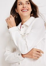 White Denim Jacket, WHITE, small