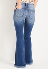 KanCan&trade; Flare High Rise Slit Frayed Hem Jean, C3337, small