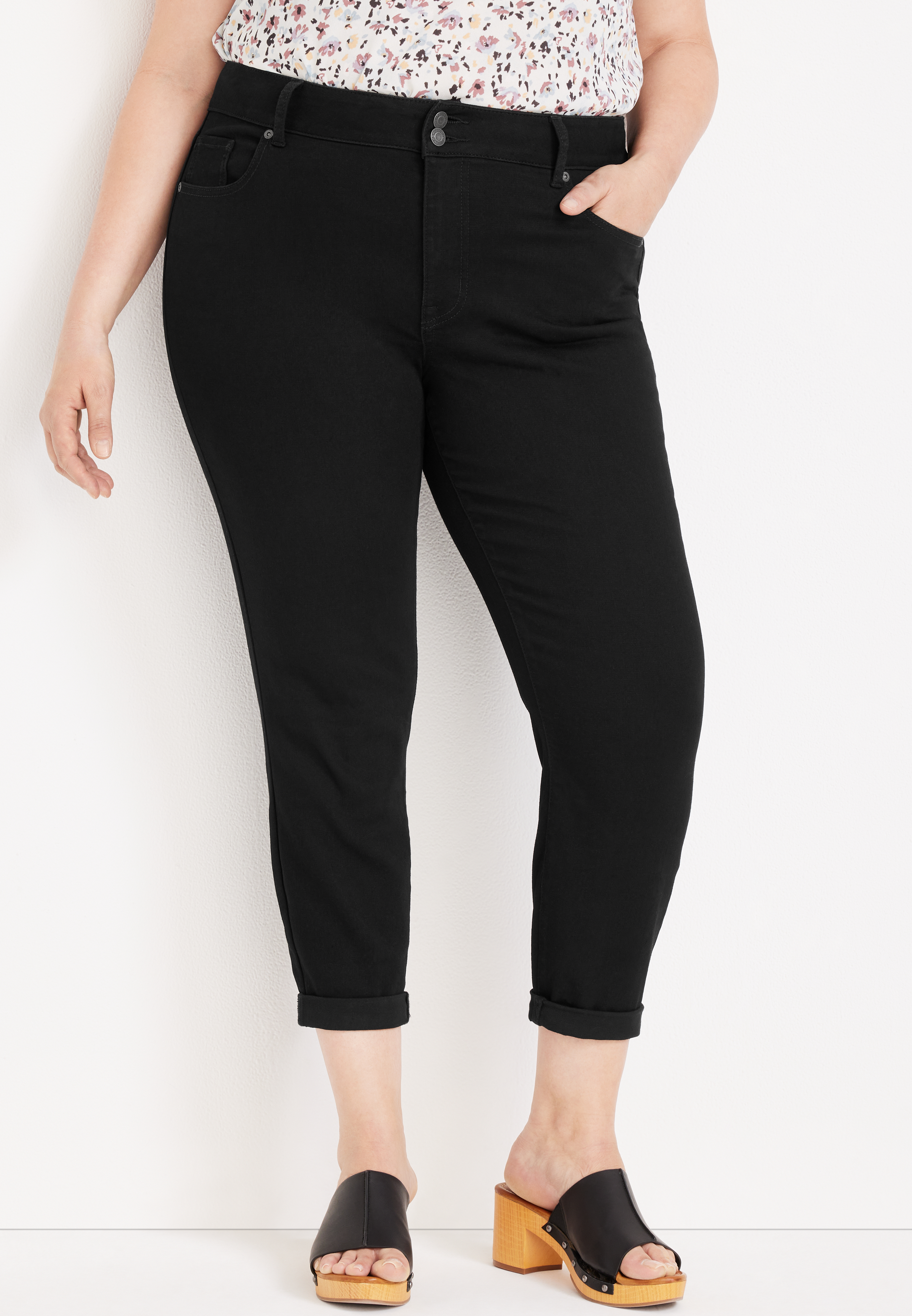 Plus Size m jeans by maurices™ Cool Comfort Cropped High Rise Jegging