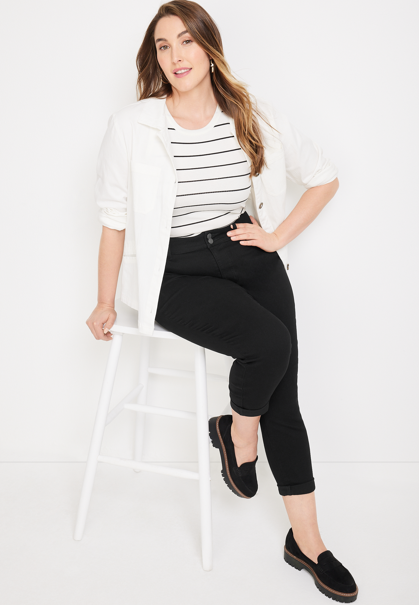Plus Size  m jeans by maurices&trade; Cool Comfort Curvy Cropped High Rise Jegging, C106, large