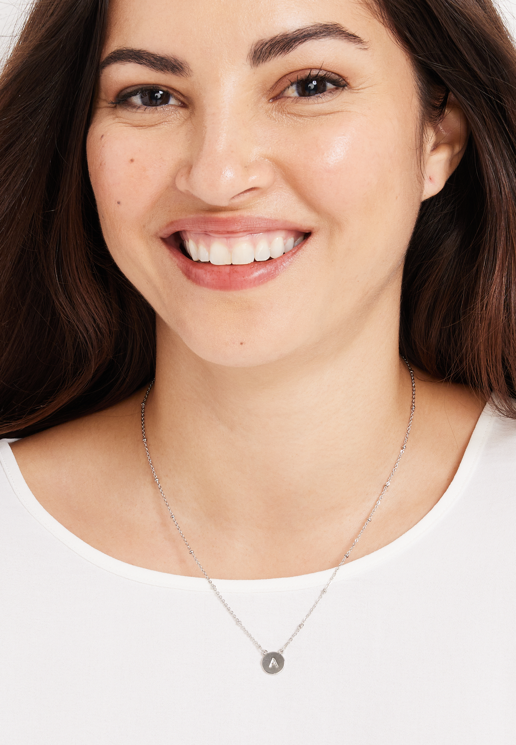 Silver Initial Necklace, C431, large