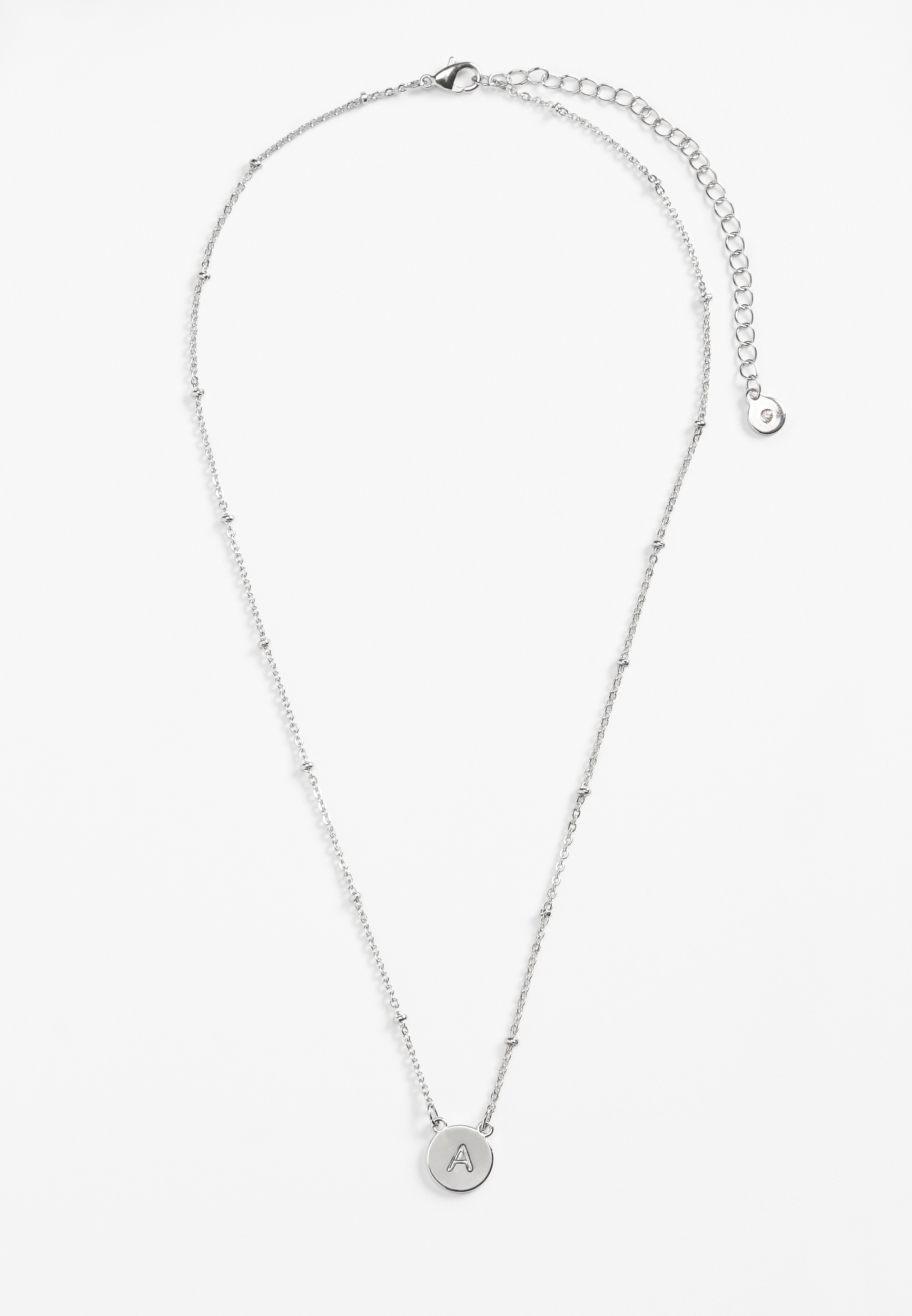 Silver Initial Necklace, C431, large