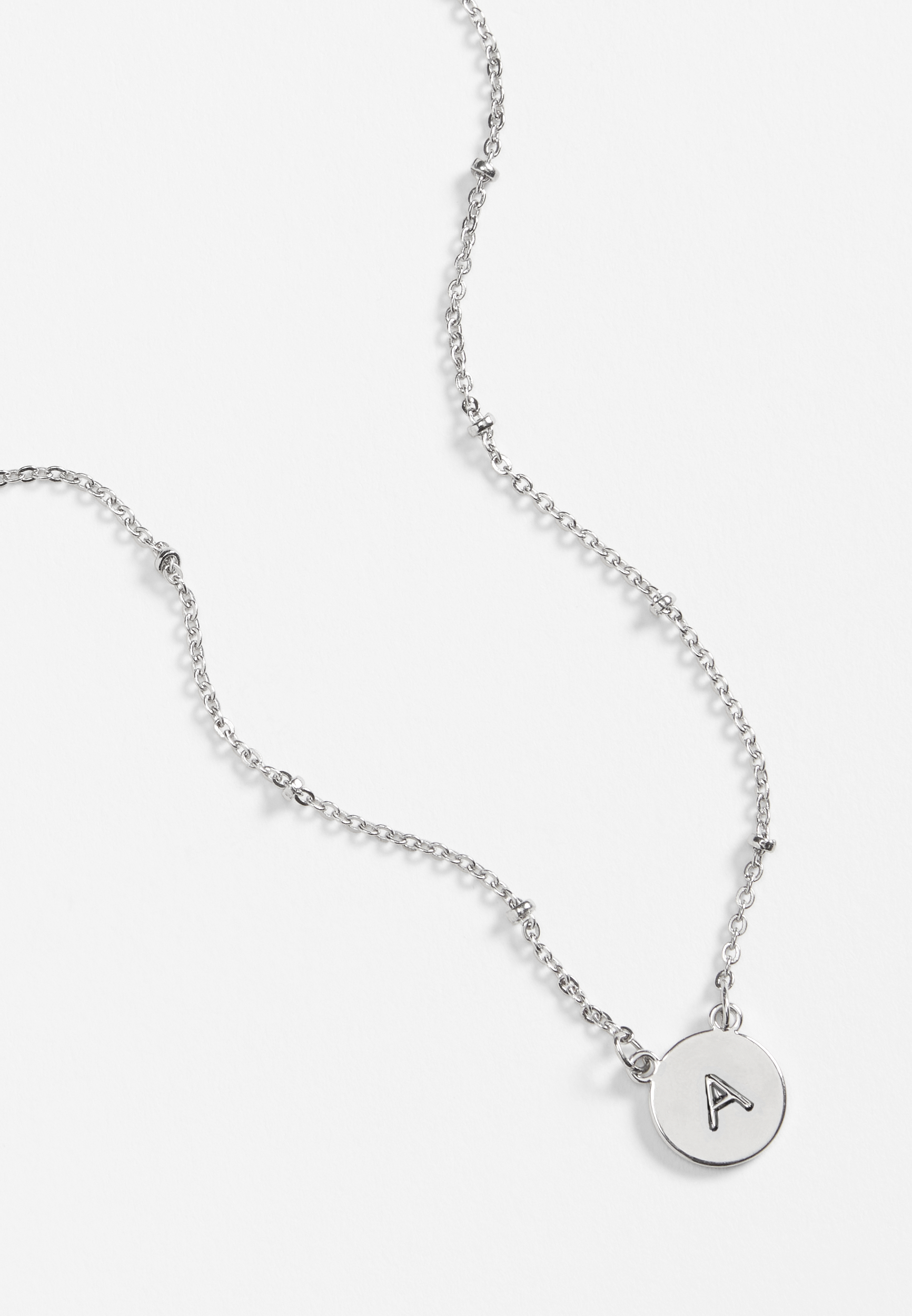 Silver Initial Necklace, C431, large