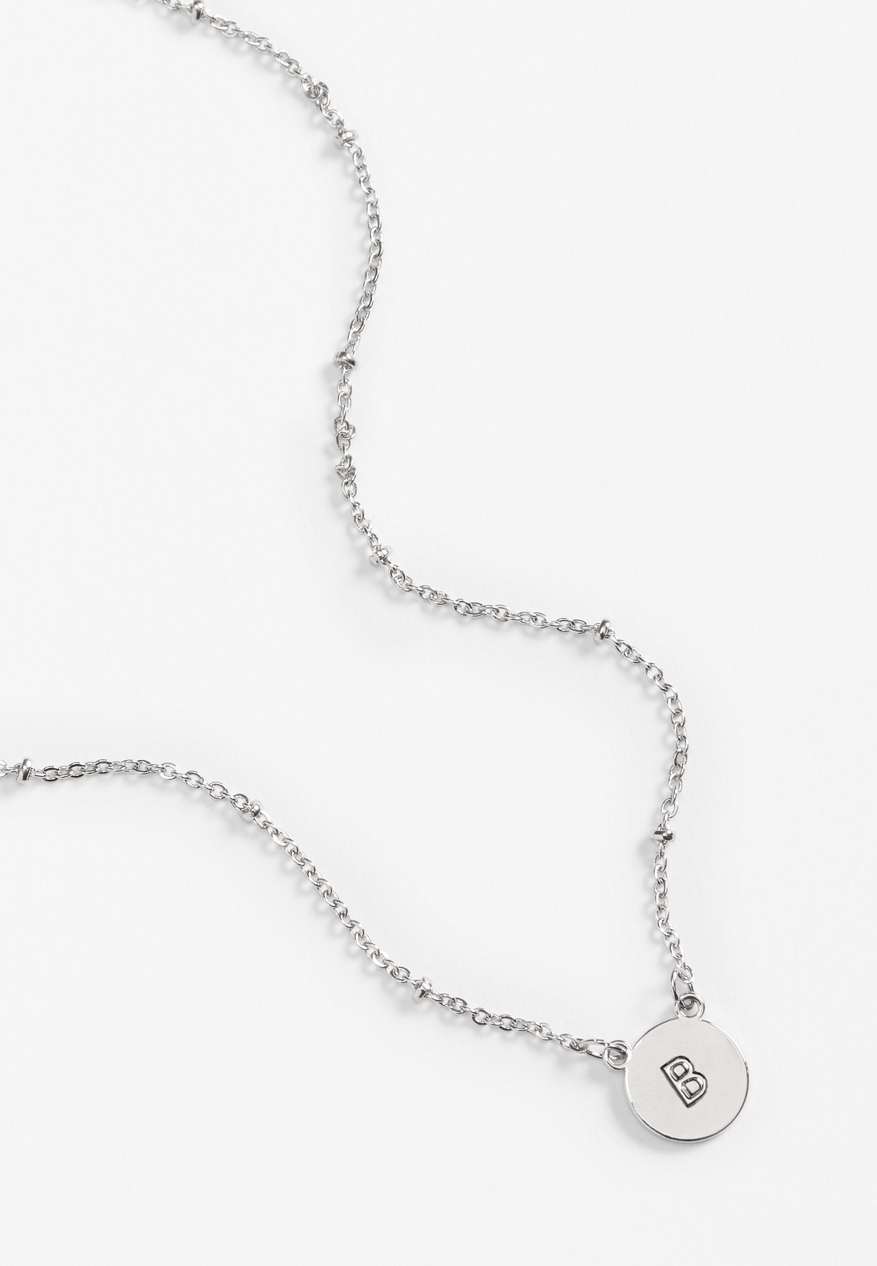 Silver Initial B Necklace, , large