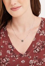 Silver Initial E Necklace, C431, small