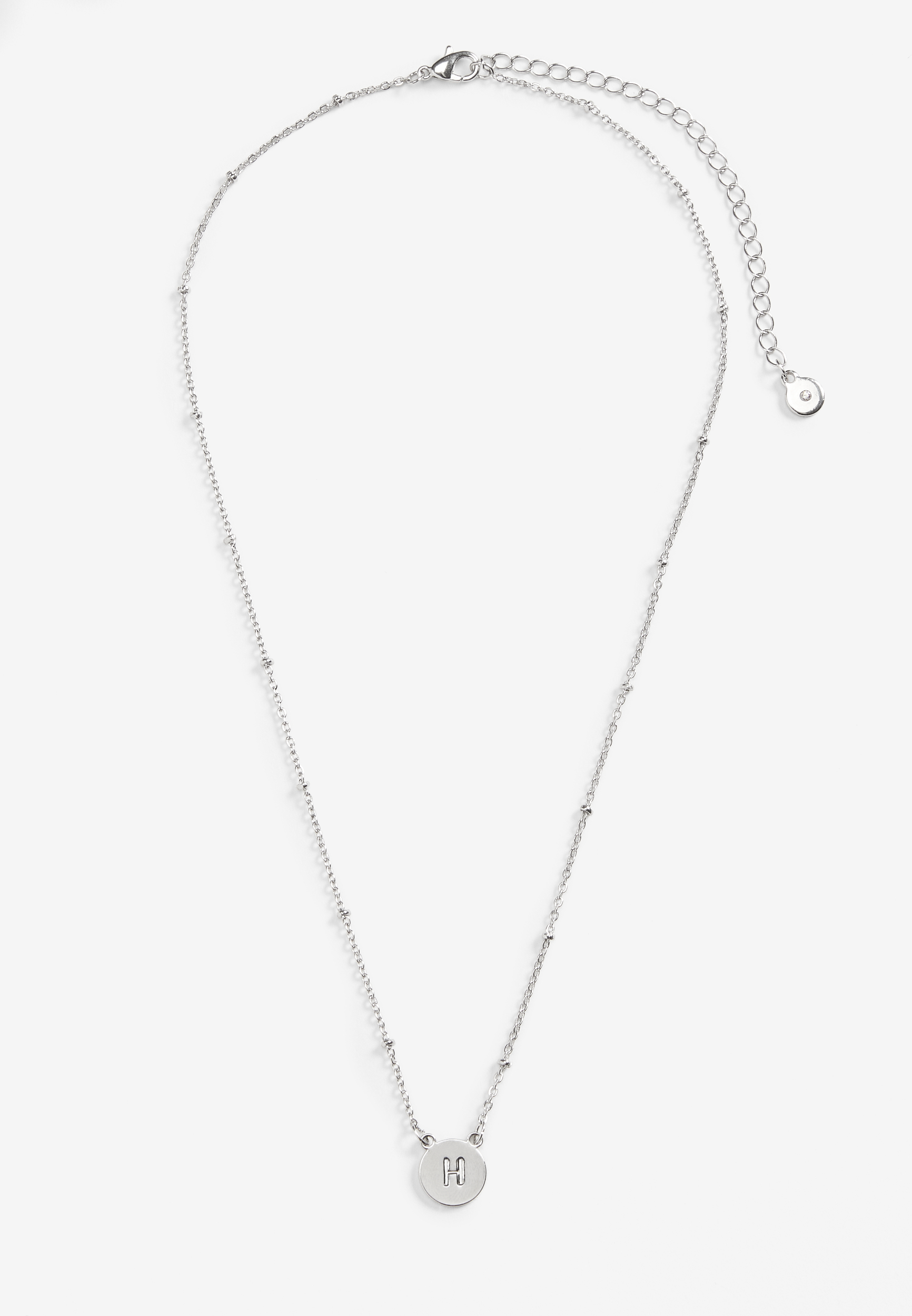 Silver Initial H Necklace, , large