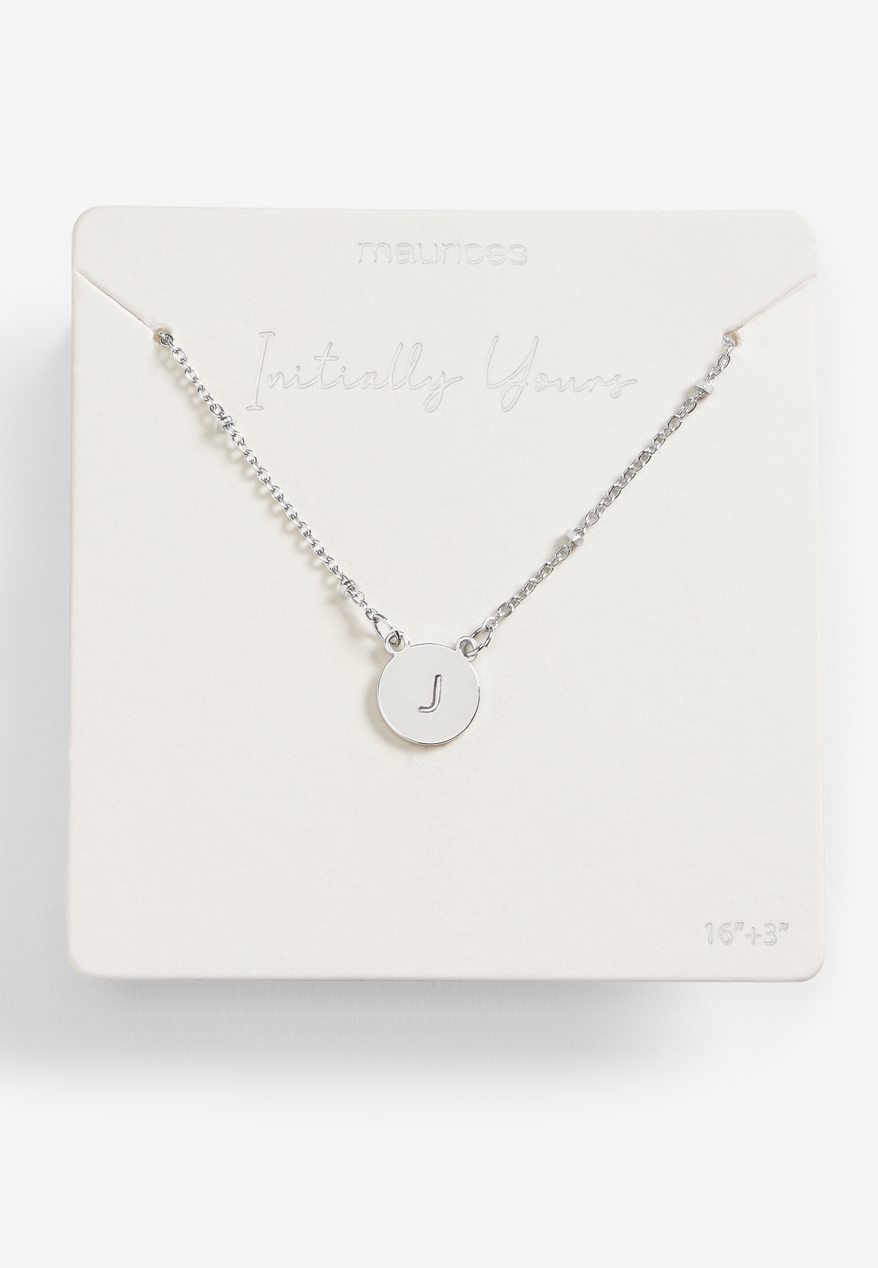 Silver Initial J Necklace | maurices