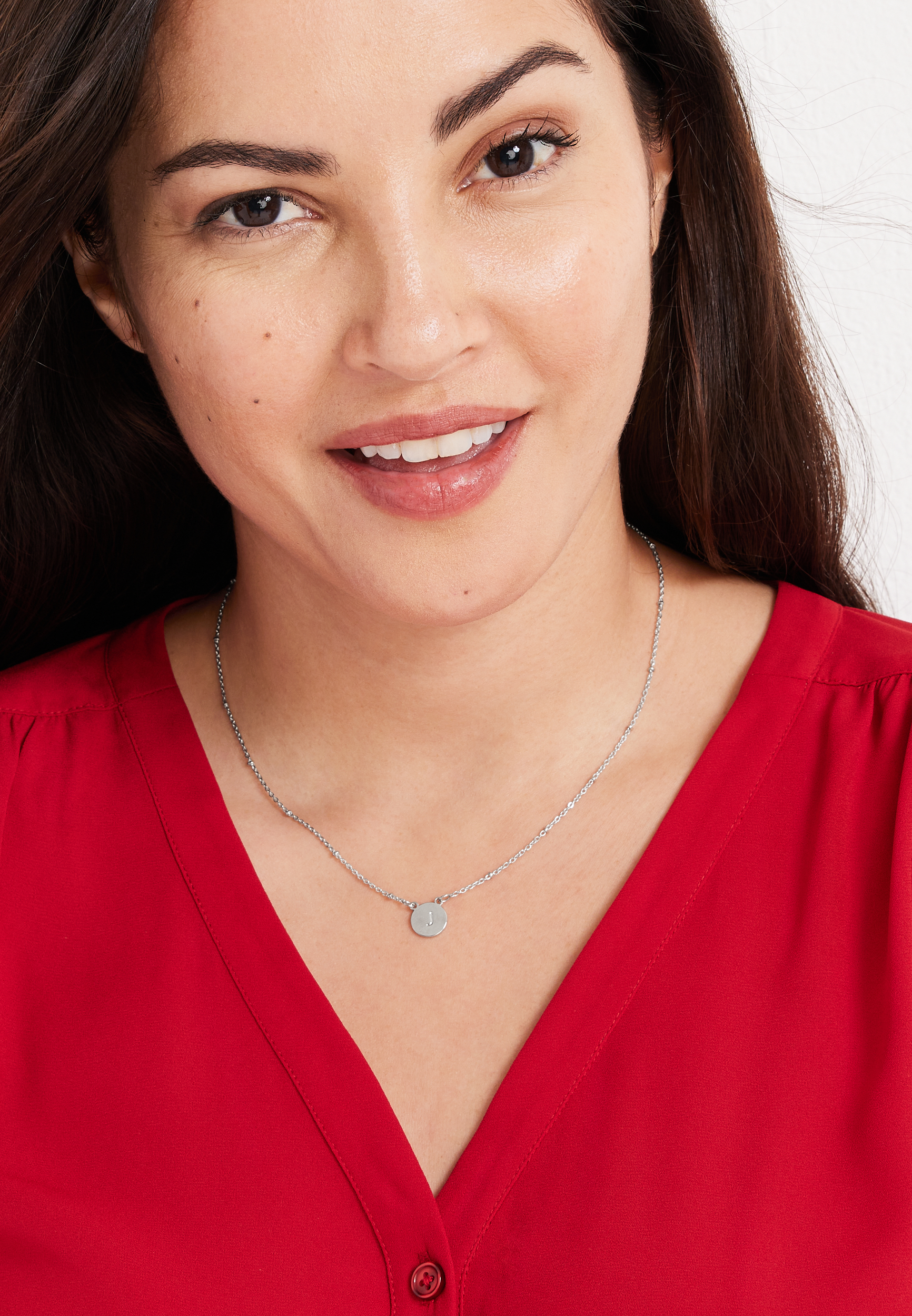 Silver Initial J Necklace, , large