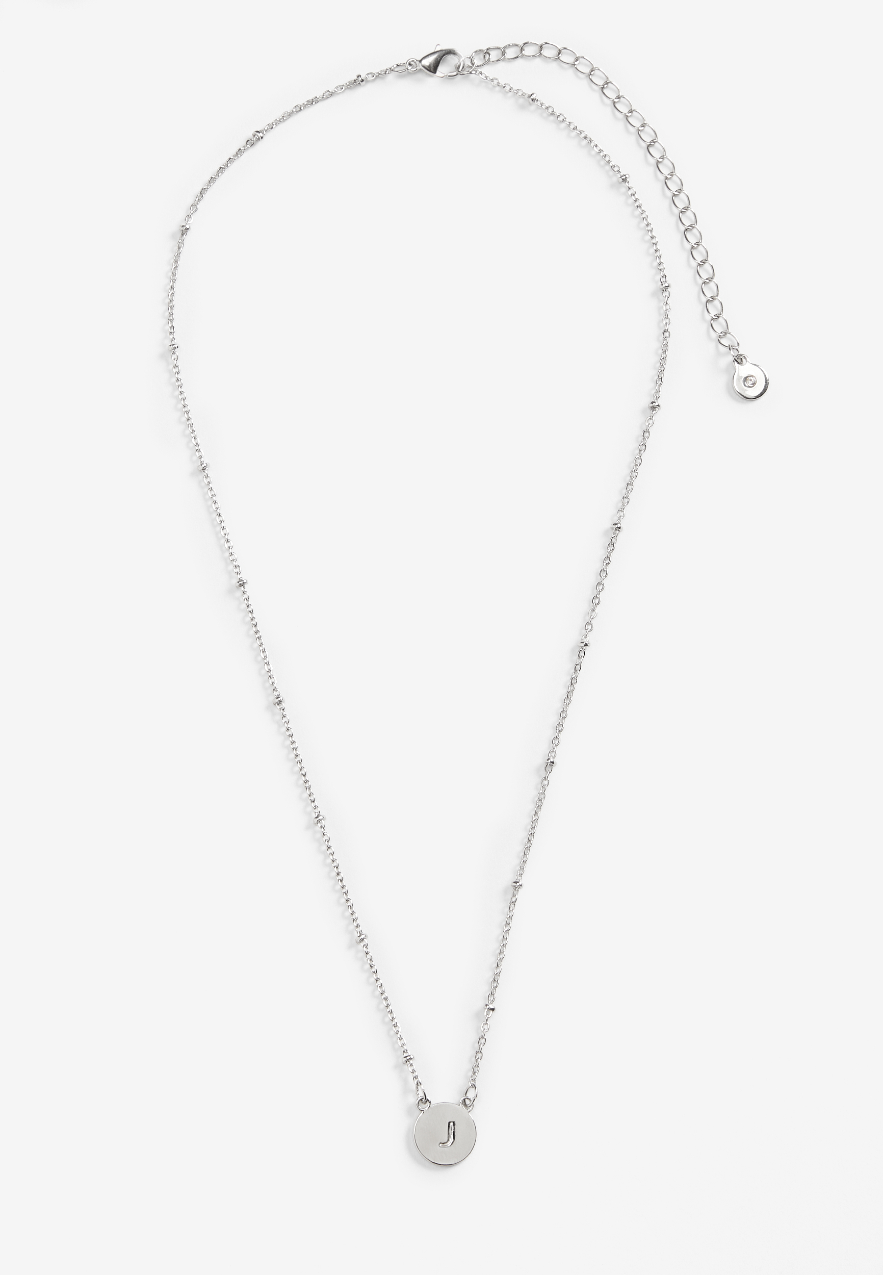 Silver Initial J Necklace, , large