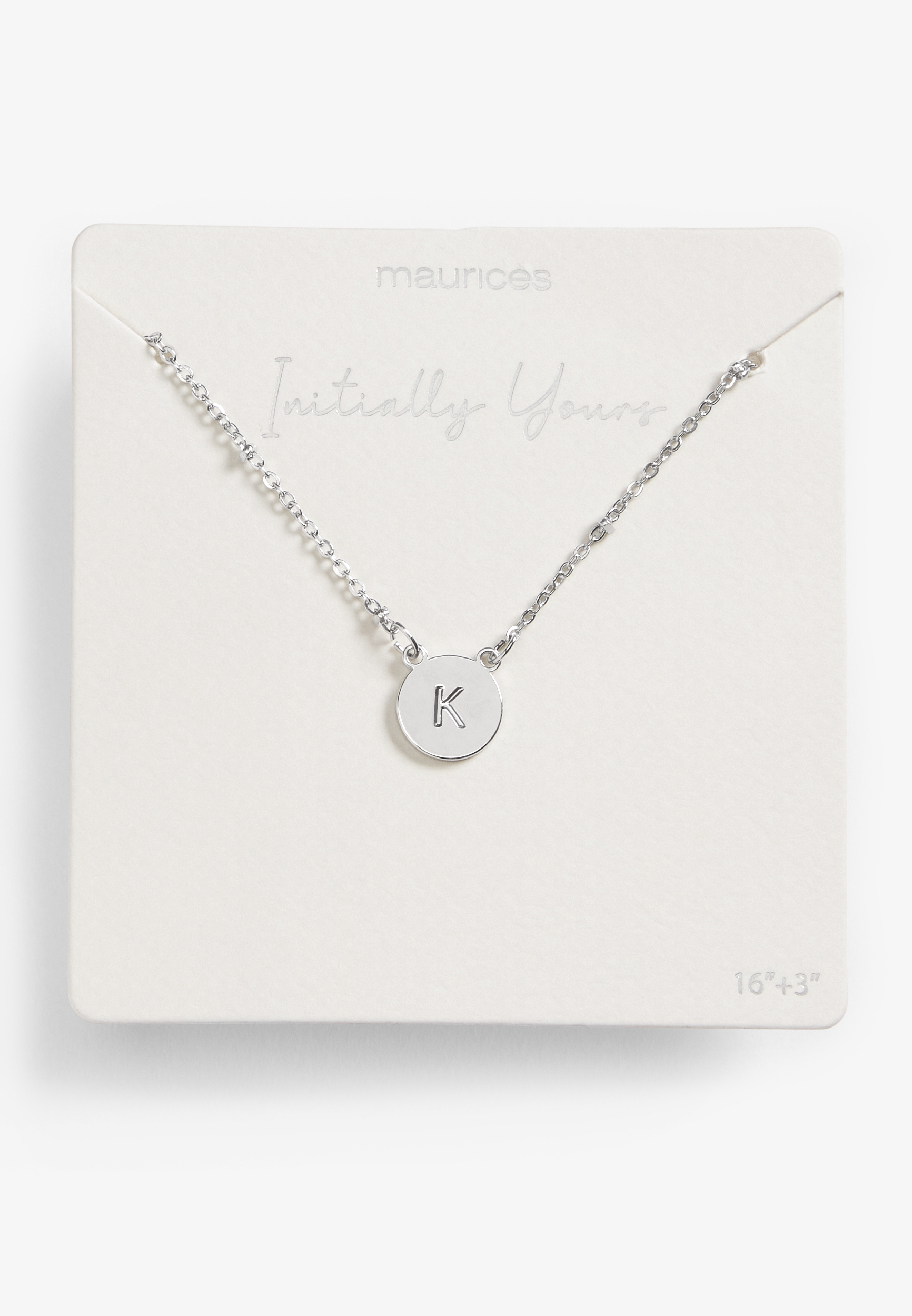 Silver Initial K Necklace | maurices