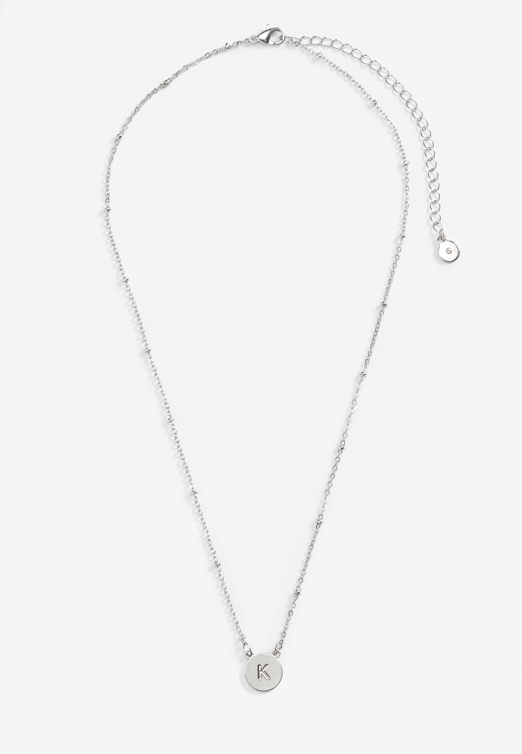 Silver Initial K Necklace, , large