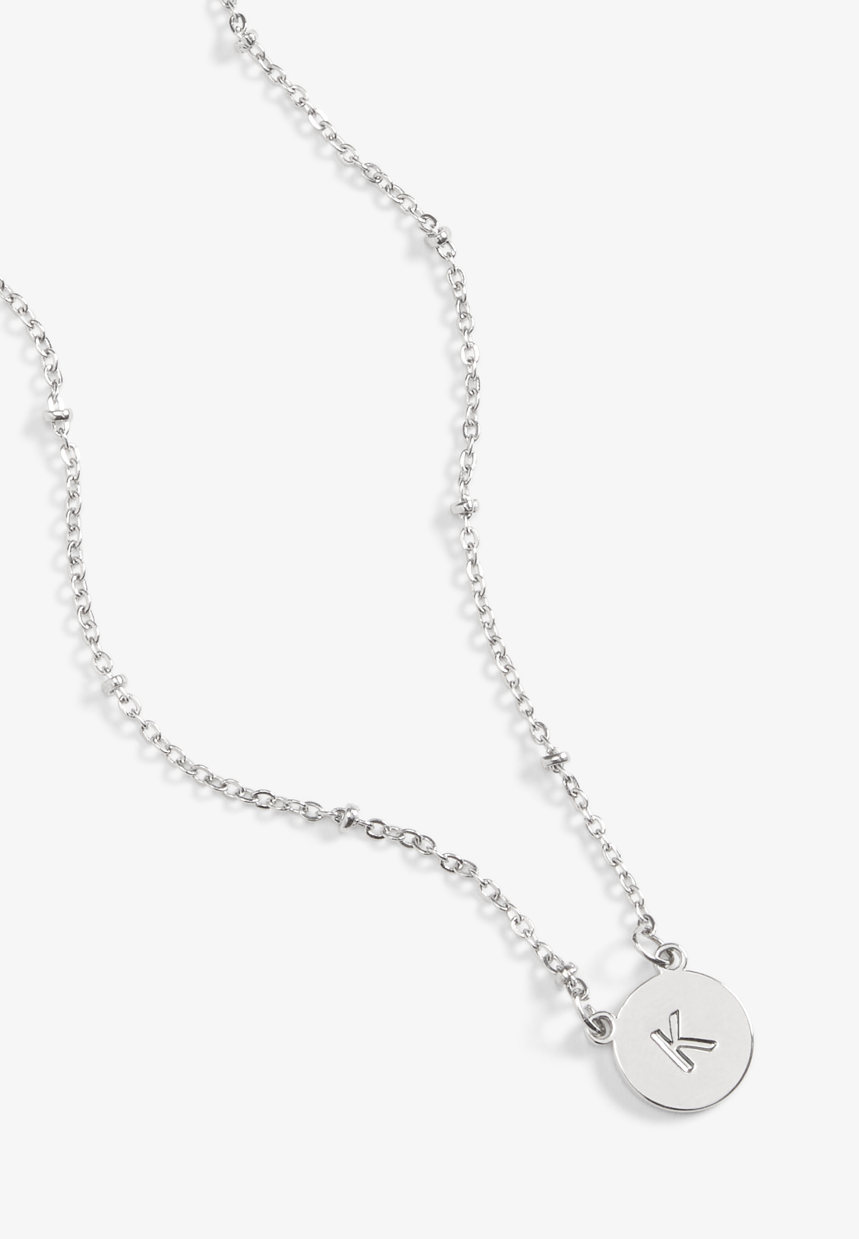 Silver Initial K Necklace, , large