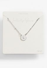 Silver Initial L Necklace, C431, small