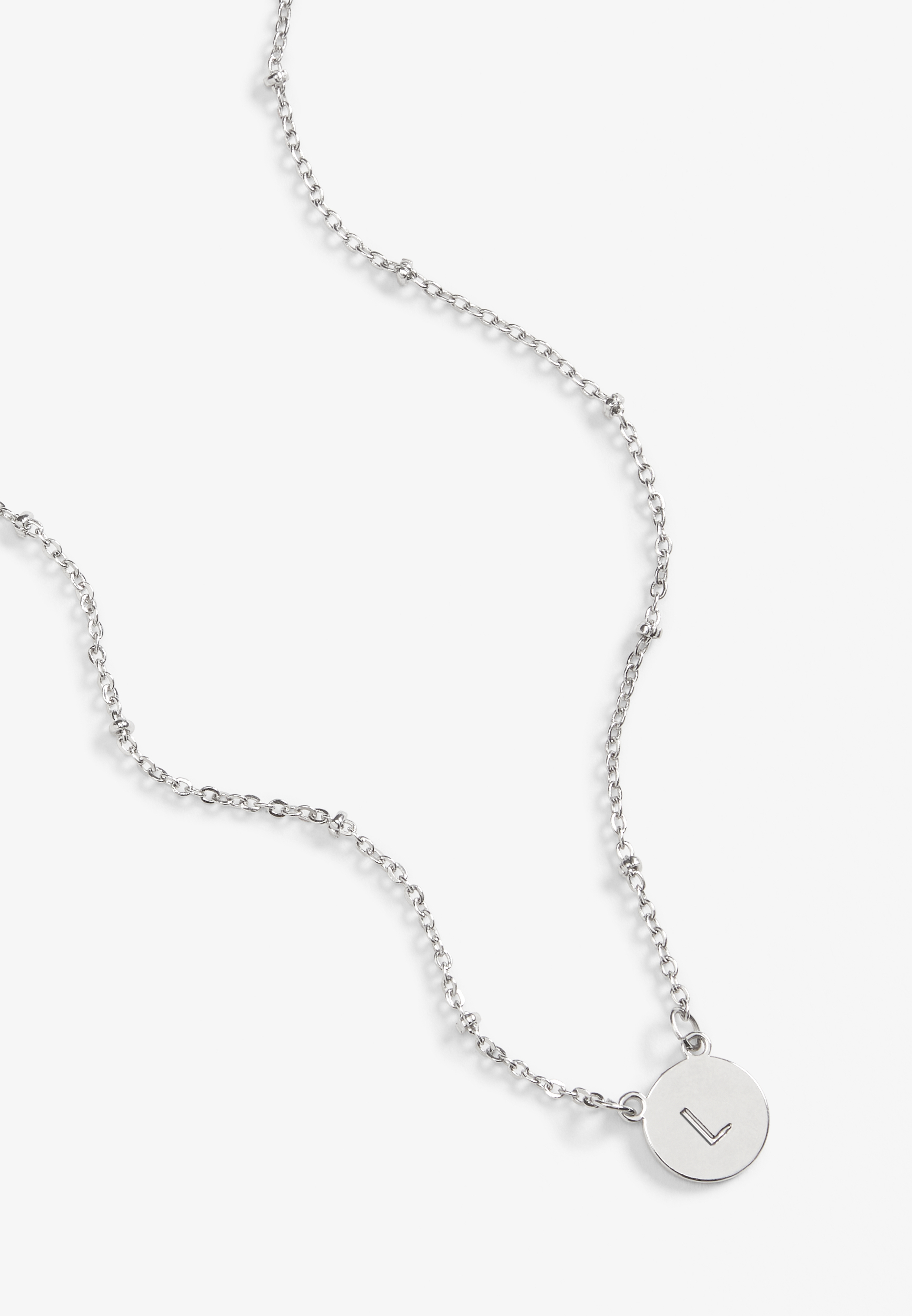 Silver Initial L Necklace, C431, large