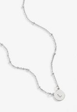 Silver Initial L Necklace, C431, small